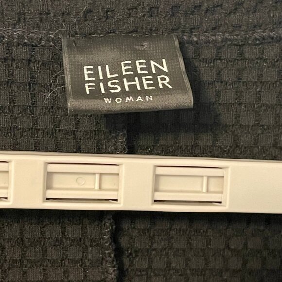 Eileen Fisher Woman Black Textured Snap Front Jacket Size 2X - Picture 5 of 7